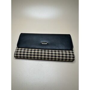 Longaberger Homestead Plaid Checkerboard Women's Trifold Wallet Clutch